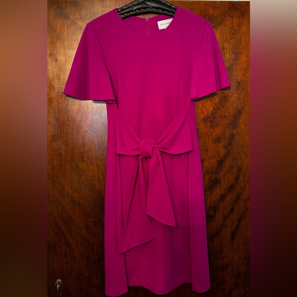 Magenta Tie-Waist Midi Dress - Donna Morgan